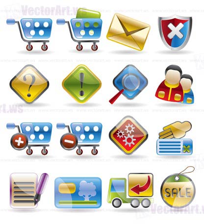 Online Shop Icons - vector icon set
