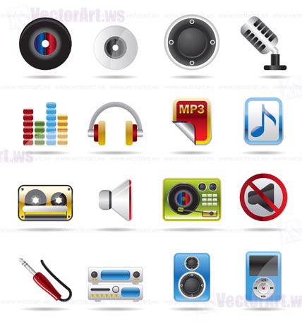 Music and sound Icons- vector icon Set