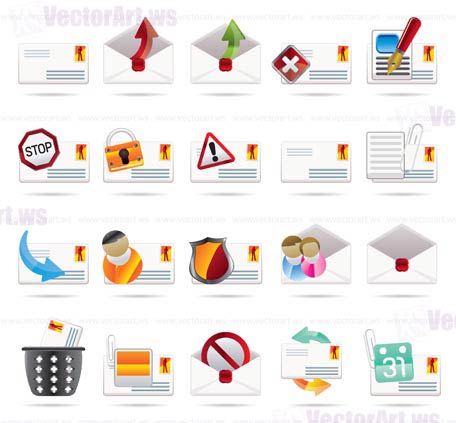 Mail Vector and Letter  -Vector Icon Set 2