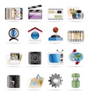 Internet, Computer and mobile phone icons - Vector icon set