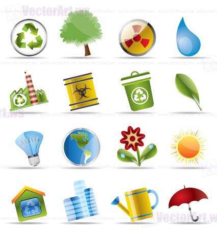 Realistic Icon - Ecology - Set for Web Applications - Vector
