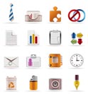 Realistic Business and Office Icons - vector icon set