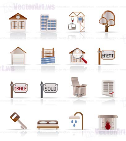 Real  Estate and building icons - Vector Icon Set