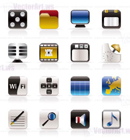 Phone  Performance, Internet and Office Icons - Vector Icon Set