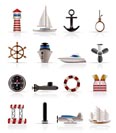 Marine, Sailing and Sea Icons - Vector Icon Set