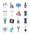 Electricity,  power and energy icons - vector icon set