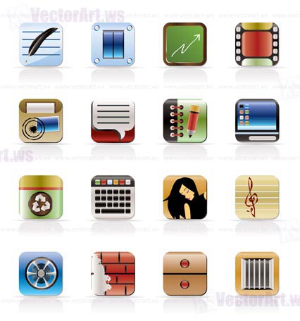 Business, Office and Mobile phone icons - Vector Icon Set