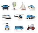 Transportation and travel icons - vector icon set