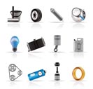 Realistic Car Parts and Services icons - Vector Icon Set 2