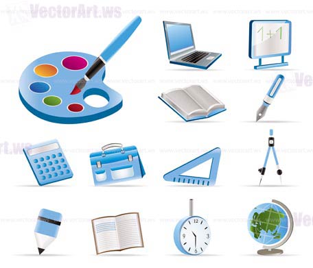 School and education icons - vector icon set