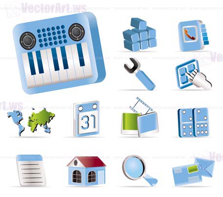 Mobile Phone and Computer icon - Vector Icon Set