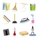 Home objects and tools icons - vector icon set