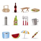 Picnic and holiday icons - vector icon set