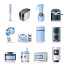 Kitchen and home equipment icons - vector icon set