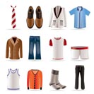 man fashion and clothes icons - vector icon set