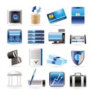 bank, business, finance and office icons  - vector icon set