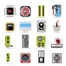 Computer performance and equipment icons - vector icon set