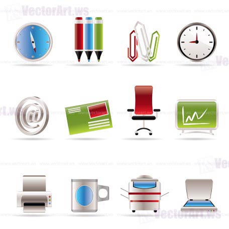 Business and Office tools icons - vector icon set