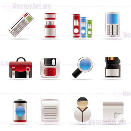 Business and Office tools icons - vector icon set 3