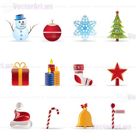 Beautiful Christmas And Winter Icons - Vector Icon Set