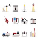 Oil and petrol industry icons - vector icon set