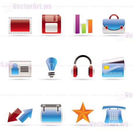 Office and business icons - vector icon set