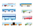 different types of bus icons - Vector icon set