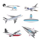 different types of Aircraft Illustrations and icons - Vector icon set