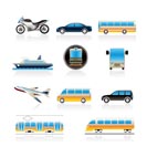 Travel and transportation of people icons - vector icon set