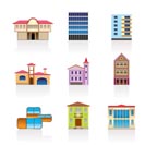 different kind of houses and buildings - Vector Illustration 2