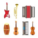 Musical instrument icons - vector icon set