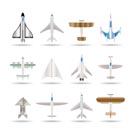 different types of plane icons - vector icon set