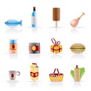 Shop, food and drink icons - vector icon set