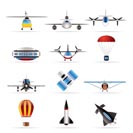 different types of Aircraft Illustrations and icons - Vector icon set 2