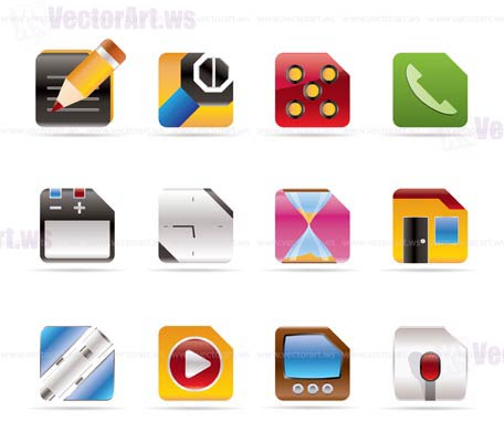 Mobile Phone, Computer and Internet Icons - Vector Icon Set 2