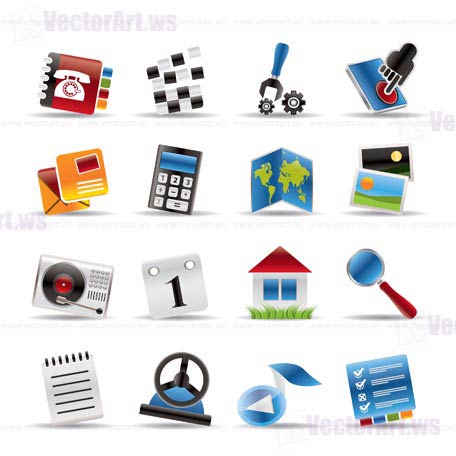 Mobile Phone and Computer icon - Vector Icon Set