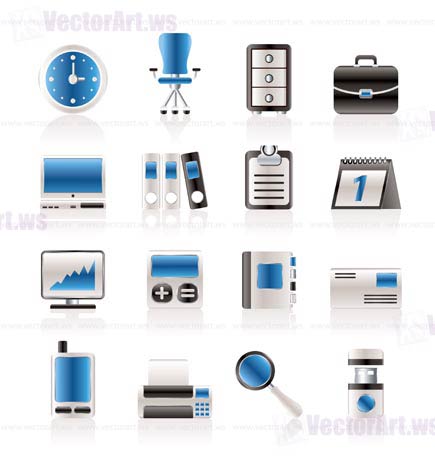 Business and office icons - vector icon set