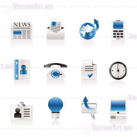 Business and office icons - vector icon set