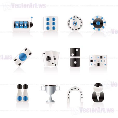 gambling and casino Icons - vector icon set