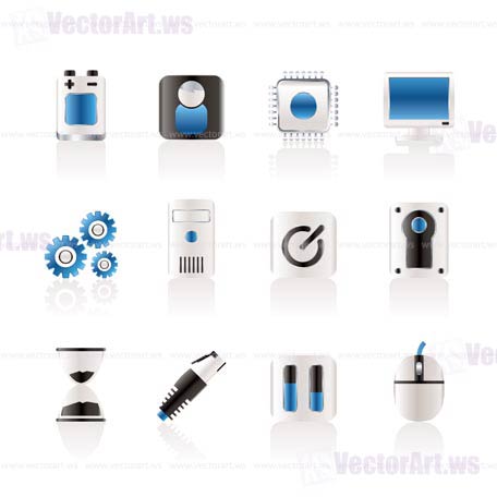 Computer and mobile phone elements icon - vector icon set