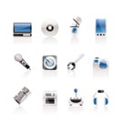 Computer and mobile phone Equipment Icons - Vector Icon Set