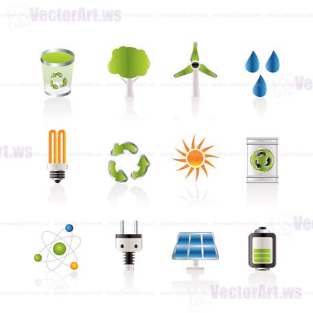 Ecology, energy and nature icons - Vector Icon Set