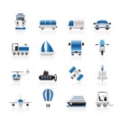 Transportation, travel and shipment icons - vector icon set