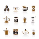 coffee industry signs and icons - vector icon set