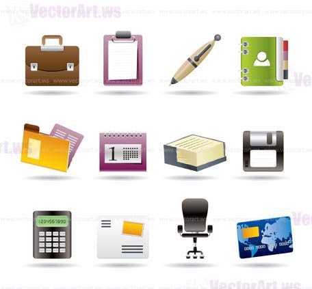 Business and office icons - vector icon set