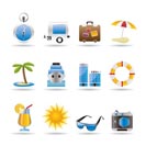 Travel, Holiday and Trip Icons -  Vector Icon Set