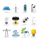 Power, energy and electricity icons - vector icon set