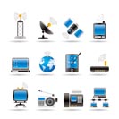 communication and technology icons - vector icon set