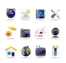 mobile phone and computer icons - vector icon set