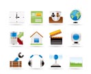 Mobile phone and computer icons - vector icon set